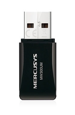 Mercusys MW300UM N300 adapter / karta sieciowa USB , 2.4 GHz, 300 Mb/s