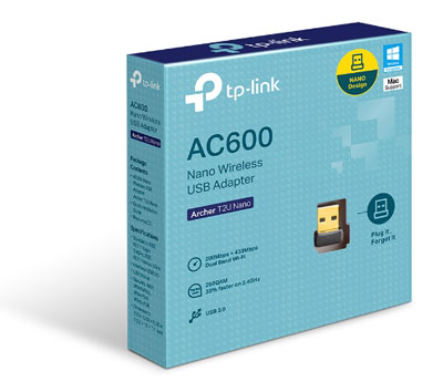 TP-Link Archer T2U Nano dwupasmowa, bezprzewodowa karta sieciowa USB AC600