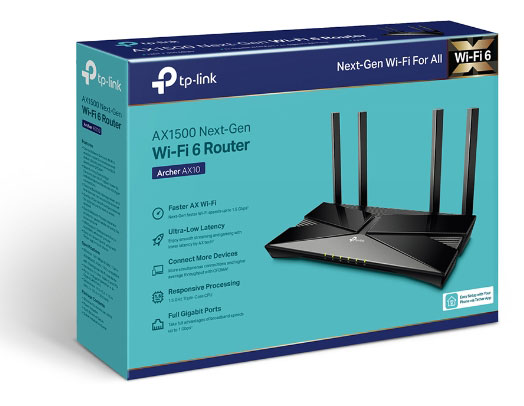 TP-Link Archer AX10 dwupasmowy router bezprzewodowy AX, MU-MIMO, 1500 Mb/s, 5x GE