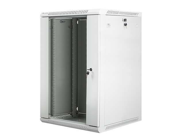 Lanberg :: Rack Cabinet 19” Wall-Mount 18U/600X600 (flat-pack) V2 Grey Glass door