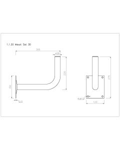 Antenna Bracket G30 wall mounted 30 cm