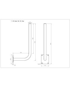 Antenna Bracket G30 60 cm long, wall mounted 30 cm