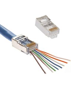 Getfort Connector RJ45 UTP Cat6 Passthrough shielded 8P8C (100 pieces)