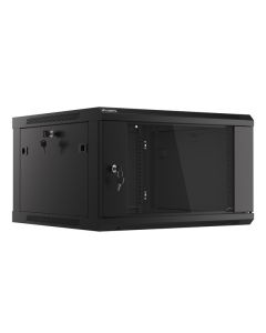 Lanberg :: Rack Cabinet 19” Wall-Mount 6U/600X600 (flat-pack) V2 Black, Glass door