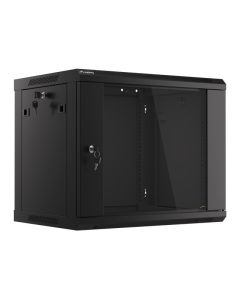 Lanberg :: Rack Cabinet 19” Wall-Mount 9U/600X450 (flat-pack) V2 Black, Glass door