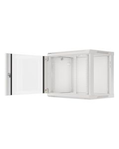 Lanberg :: Rack Cabinet 19” Wall-Mount 9U/600X450 (flat-pack) V2 Grey, Glass door