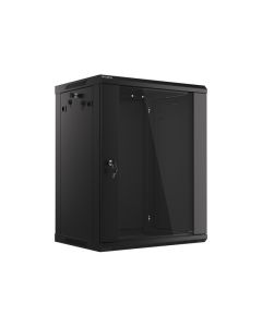 Lanberg :: Rack Cabinet 19” Wall-Mount 15U/600X450 (flat-pack) V2 Black, Glass door