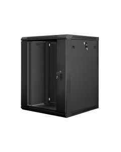 Lanberg :: Rack Cabinet 19” Wall-Mount 15U/600X600 (flat-pack) V2 Black, Glass door