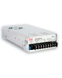 Mean Well DC-DC Enclosed converter; Input 36-72Vdc; Output +48Vdc at 7.3A; Forced air cooling