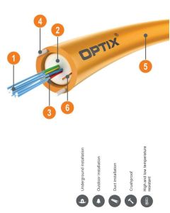 OPTIX cable DAC Z-XOTKtcd 2x9/125 ITU-T G.652D 1.2kN
