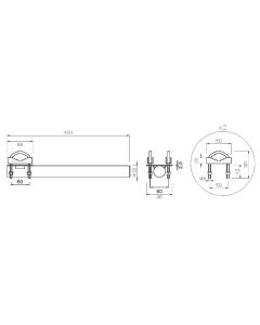 Straight balcony bracket 40 cm