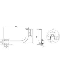 Lateral balcony bracket right 40 cm