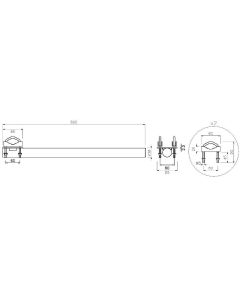 Straight balcony bracket 60 cm