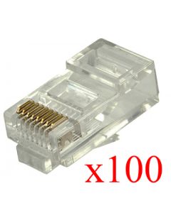 RJ45 connector for solid wire UTP cable - 100 pcs