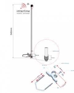 Interline IH-G06-F8688-V Helium City 868, Omnidirectional Antenna, Outdoor, Band 868MHz, Gain 6dBi, N