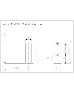 Antenna bracket Z-10-1 - wall mounted