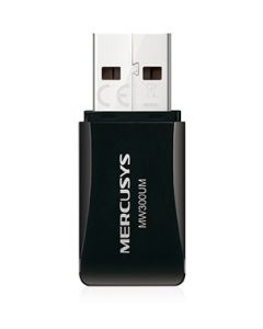 Mercusys :: N300 Wireless Mini USB Adapter SPEED: 300 Mbps at 2.4 GHz SPEC: 2× Internal Antennas, USB 2.0