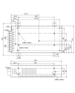 Mean Well Converter DC/DC; 201.6W; Uin: 19÷36V; Uout: 48VDC; Iout: 4.2A