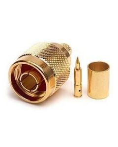 Connector N-male crimp for cable H-155, gold-plated