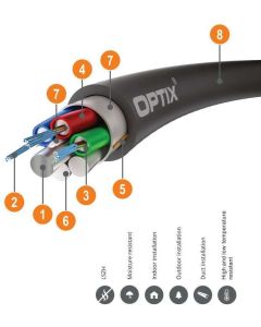  OPTIX Optical Fiber Cable LSZH ZW-NOTKtsd 1.2kN 