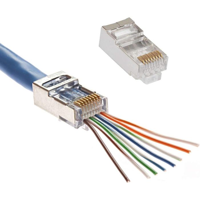 Getfort Connector RJ45 UTP Cat6 Passthrough shielded 8P8C (100 pieces)