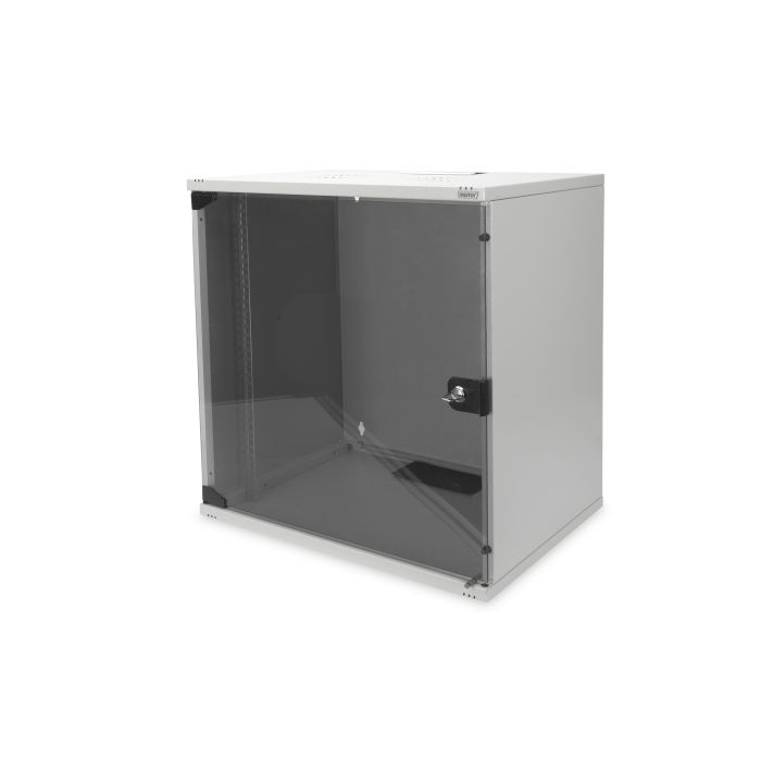 Digitus:: Wall Mounting Cabinet 19" 12U/400m, glass door, flat package