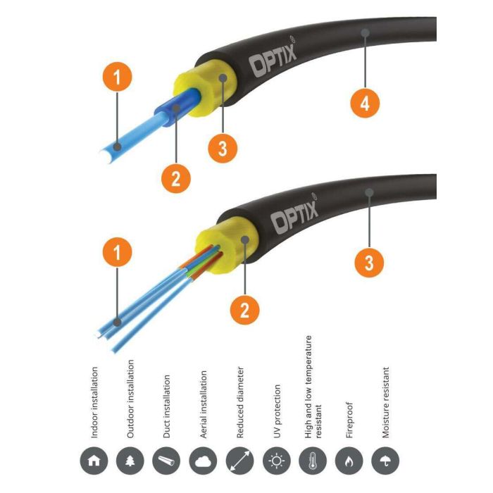 Fiber optic cable AirFlow S-QOTKSdD 12x9/125 ITU-T G657A2