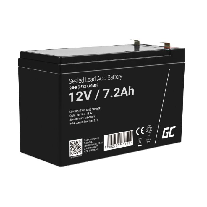 AGM Green Cell Battery 12V 7,2 Ah