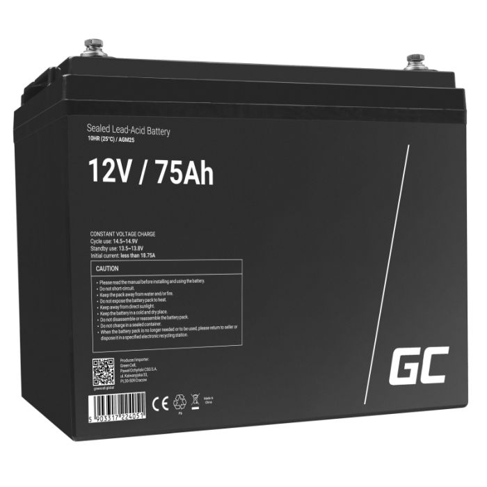 AGM Green Cell Battery 12V 75 Ah