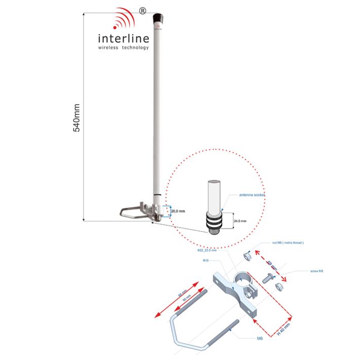Interline Horizon Helium City 868 6dBi IH-G06-F8688-V