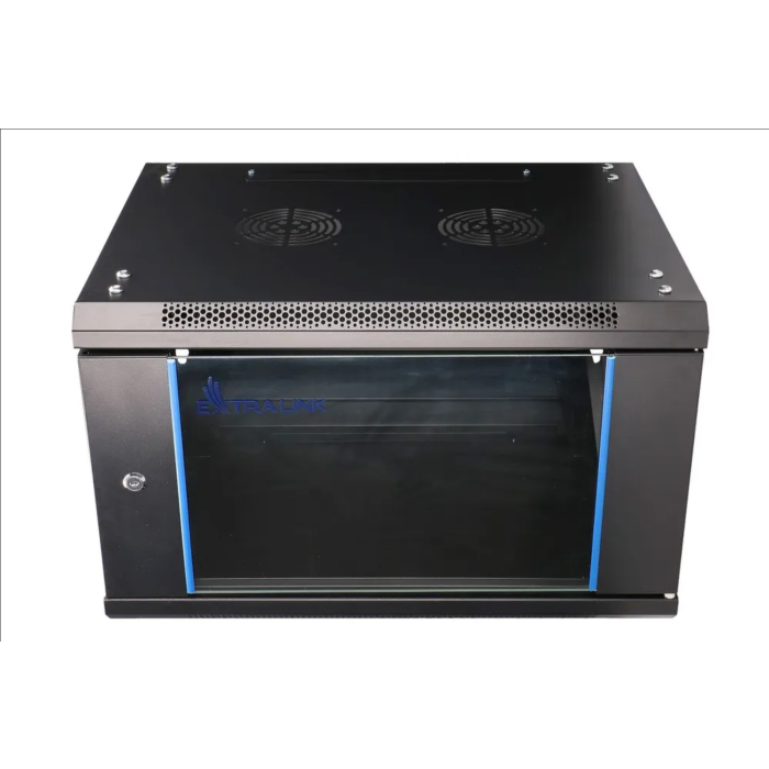 Extralink 6U 600x450 wall mounted rack cabinet, black