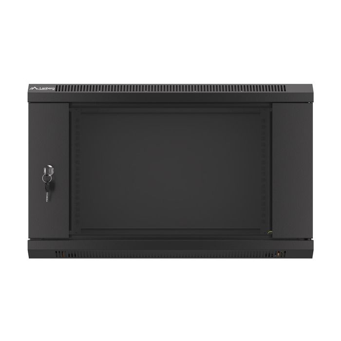 Lanberg :: Rack Cabinet 19” Wall-Mount 6U/600X450 (flat-pack) V2 Black Glass door