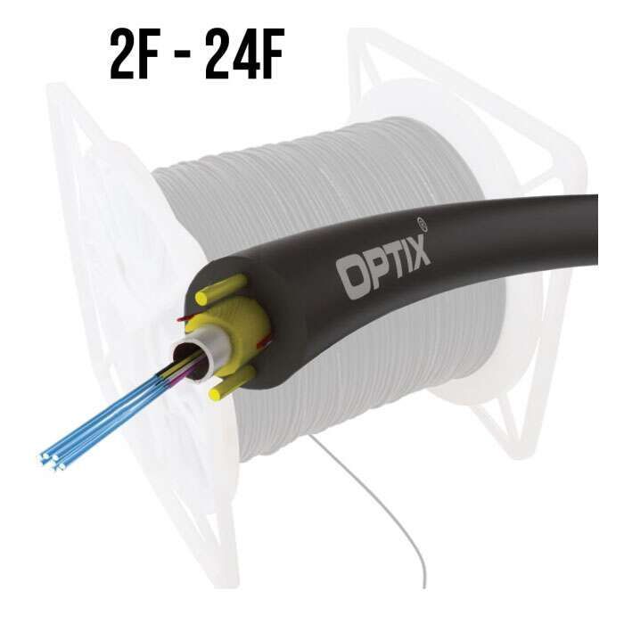 OPTIX cable Aramid Z-XOTKtcdD 2x9/125 ITU-T G.652D 1.2kN (SPAN 80m) 4km REEL