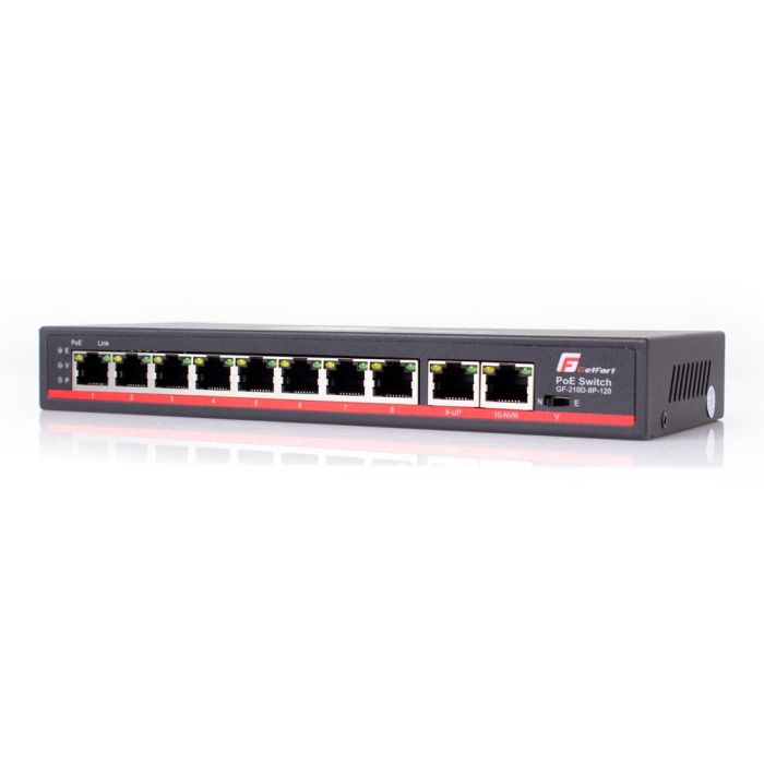 SWITCH POE GETFORT 8FE X POE + 2FE UPLINK 120W POE+