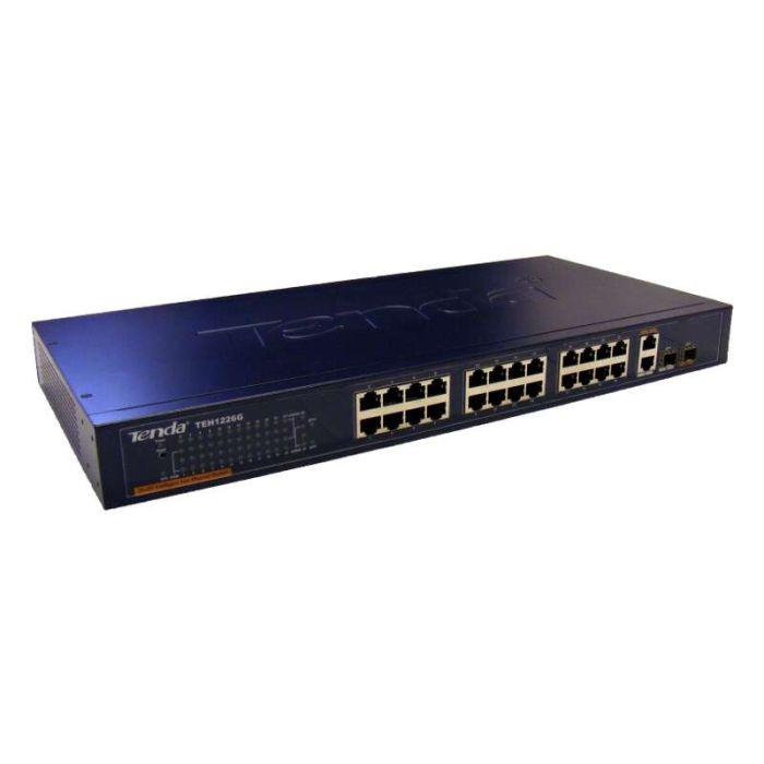 Tenda :: TEH1226G 24x 10/100Mbps + 2x 1000Mbps + 2x SFP Combo Gigabit, Managed Ethernet Switch, RACK 19"