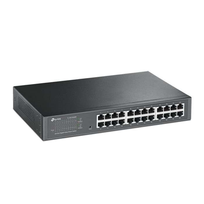 TP-Link :: TL-SG1024DE switch Rack 24 ports RJ45 10/100/1000Mbps. RoHS  Easy Smart Switch