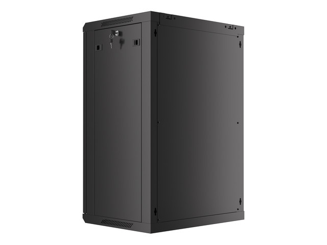 Lanberg :: Rack Cabinet 19” Wall-Mount 18U/600X450 (flat-pack) V2 Black, Glass door