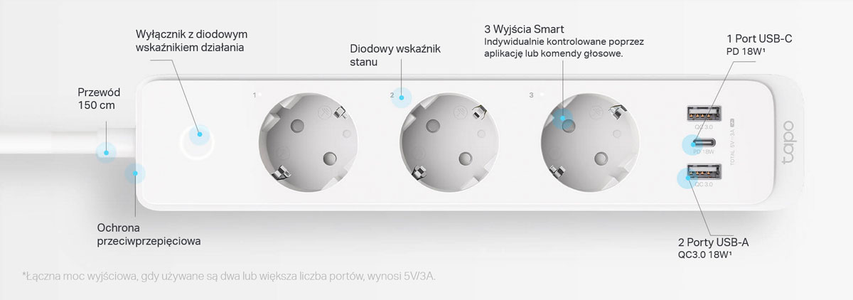 Tp-Link P300 Smart Power Strip, 3 sockets