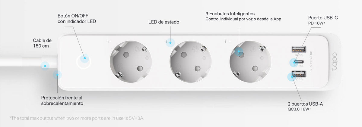 Tp-Link P300 Smart Power Strip, 3 sockets