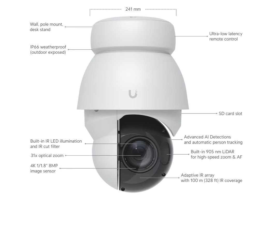 Ubiquiti AI PTZ Precision UVC-AI-PTZ-Precision-W