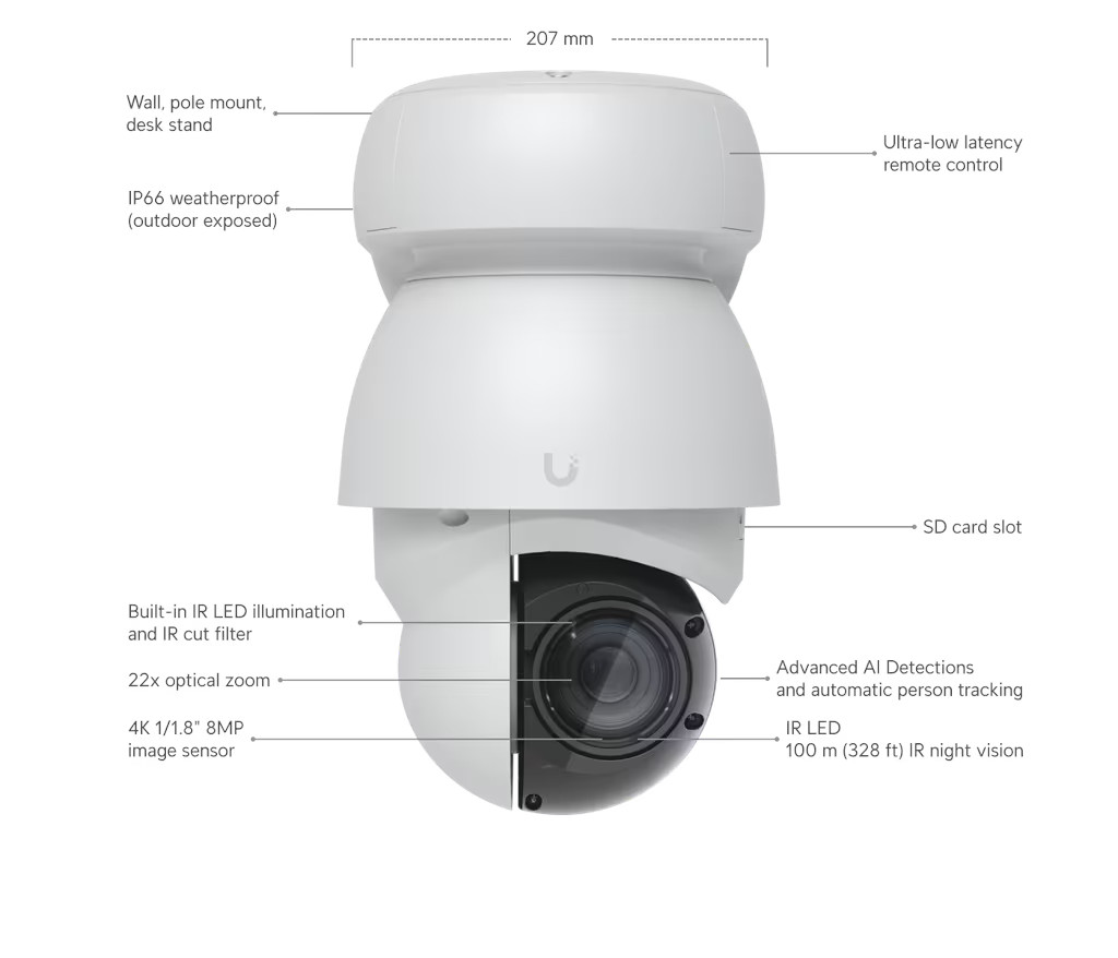Ubiquiti AI PTZ Industrial UVC-AI-PTZ-W